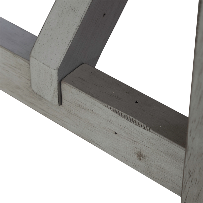 Pemberly Row Gray Dining Bench with Polyester Linen and Block Legs