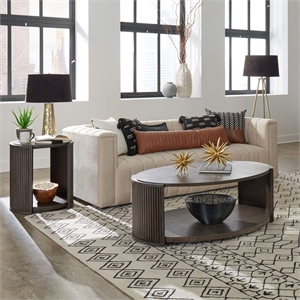 Pemberly Row 3-Piece Coffee Table and End Table Set in Coffee Bean