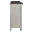 Pemberly Row 4 Door Accent Cabinet with Mirrored Glass in Gray/White