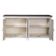 Pemberly Row 4 Door Accent Cabinet with Mirrored Glass in Gray/White