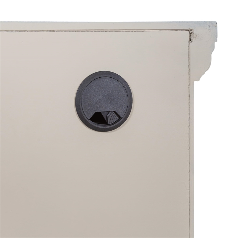 Pemberly Row 4 Door Accent Cabinet with Mirrored Glass in Gray/White
