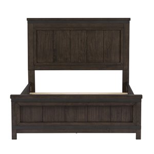 Pemberly Row Full Panel Bed in Dark Gray Wood