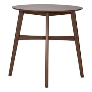 Pemberly Row Space Saver Round Gathering Table in Satin Walnut Finish