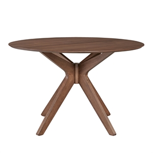 Pemberly Row 5-Piece Pedestal Table Set Wood in Satin Walnut Finish