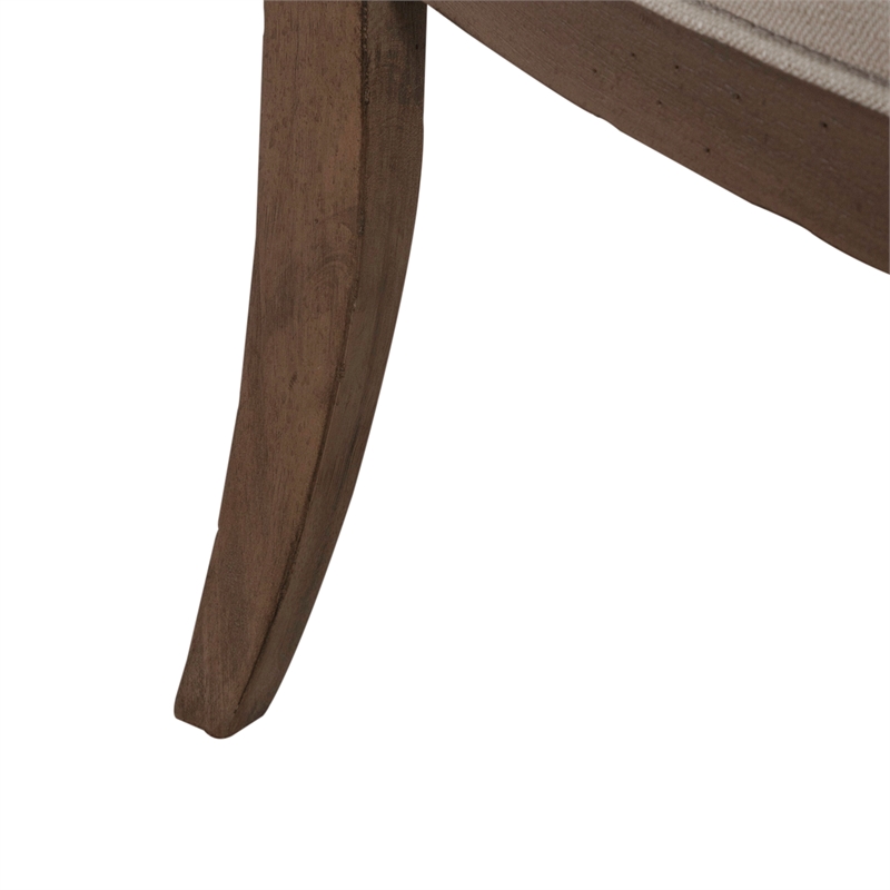Pemberly Row Upholstered Tufted Back Side Chair Set of 2 with Tapered Legs