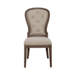 Pemberly Row Upholstered Tufted Back Side Chair Set of 2 with Tapered Legs