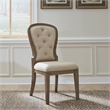 Pemberly Row Upholstered Tufted Back Side Chair Set of 2 with Tapered Legs