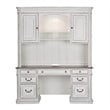 Pemberly Row Wooden Credenza with Hutch and File Storage in White