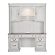 Pemberly Row 5-Piece Wood Desk Set with Hutch in Antiqued White