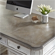 Pemberly Row 5-Piece Wood Desk Set with Hutch in Antiqued White