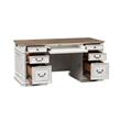 Pemberly Row 5-Piece Wood Desk Set with Hutch in Antiqued White