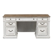 Pemberly Row 5-Piece Wood Desk Set with Hutch in Antiqued White