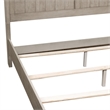Pemberly Row Queen Mantle Storage Bed with LED Lighting in Weathered Linen