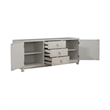 Pemberly Row 2 Door 3 Drawer Accent Cabinet with Floral Pattern in White