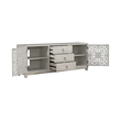 Pemberly Row 2 Door 3 Drawer Accent Cabinet with Floral Pattern in White