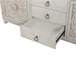 Pemberly Row 2 Door 3 Drawer Accent Cabinet with Floral Pattern in White