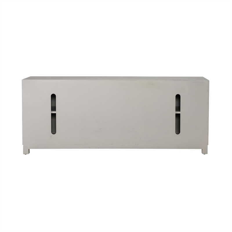 Pemberly Row 2 Door 3 Drawer Accent Cabinet with Floral Pattern in White
