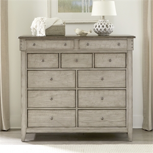 Pemberly Row 11 Drawer Chesser with Cedar Lined Drawers in Weathered Linen