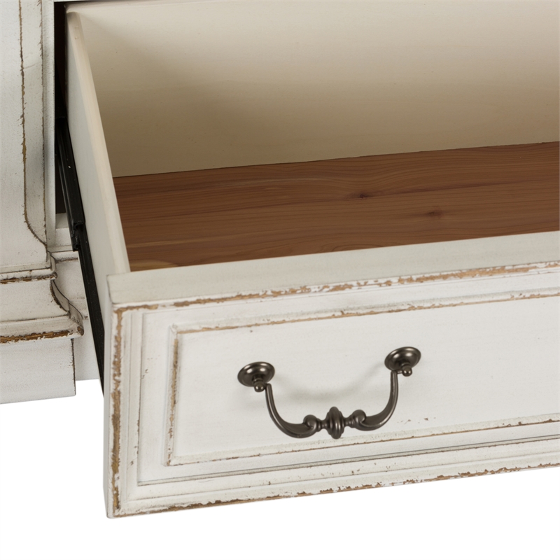 Pemberly Row Traditional 7-Drawer Dresser in Antique White Wood
