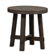 Pemberly Row Dark Gray Splay Leg Round End Table with Planked Top