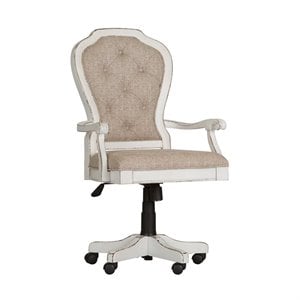 Pemberly Row White Jr Executive Desk Chair with Adjustable Height