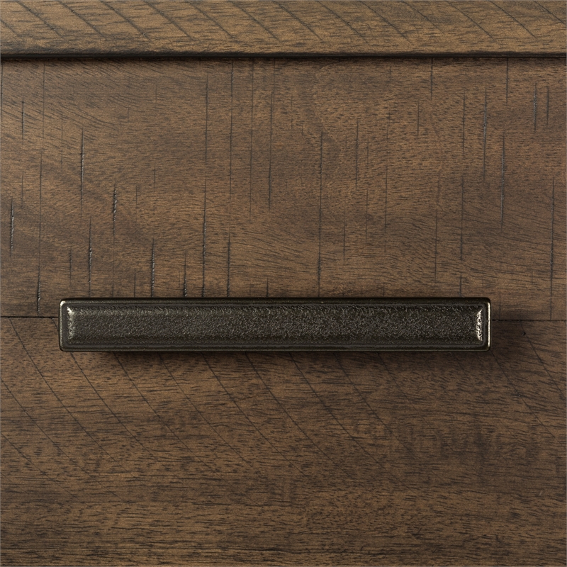 Pemberly Row Dark Gray Night Stand with Dovetail and Metal Strip Accents