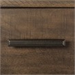 Pemberly Row Dark Gray Night Stand with Dovetail and Metal Strip Accents