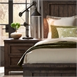 Pemberly Row Dark Gray Night Stand with Dovetail and Metal Strip Accents