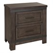 Pemberly Row Dark Gray Night Stand with Dovetail and Metal Strip Accents