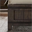 Pemberly Row King Panel Bed in Dark Gray Wood with Metal Accents