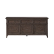 Pemberly Row Credenza with Dovetail Drawer Construction in Saddle Brown