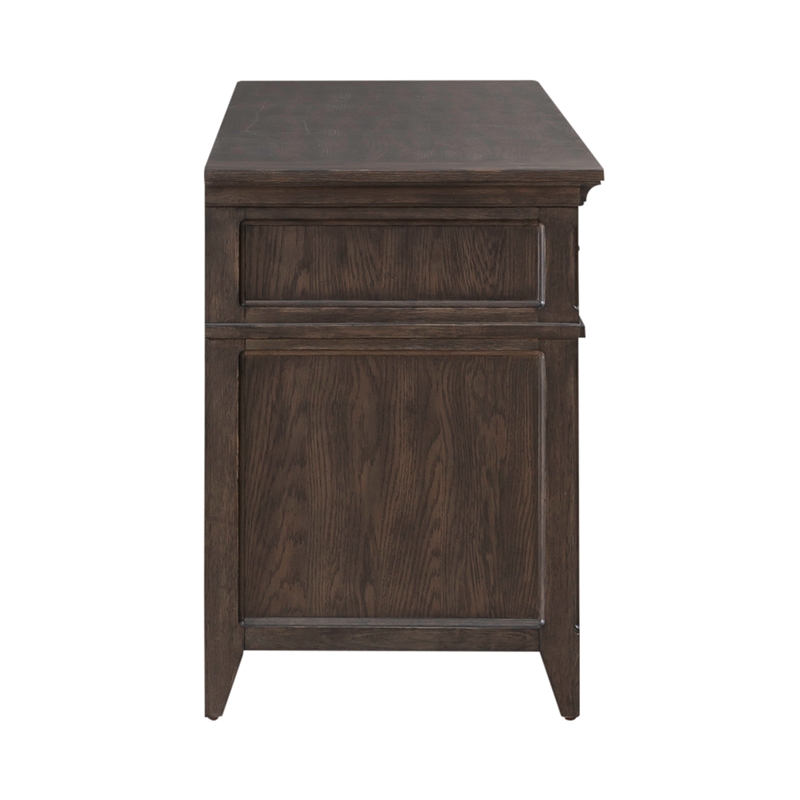 Pemberly Row Credenza with Dovetail Drawer Construction in Saddle Brown