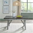 Pemberly Row Trestle Table Set with Two Refectory Leaves in Gray