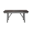 Pemberly Row Trestle Table Set with Two Refectory Leaves in Gray