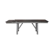 Pemberly Row Trestle Table Set with Two Refectory Leaves in Gray