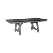 Pemberly Row Trestle Table Set with Two Refectory Leaves in Gray