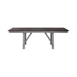 Pemberly Row Trestle Table Set with Two Refectory Leaves in Gray