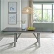 Pemberly Row Trestle Table Set with Two Refectory Leaves in Gray