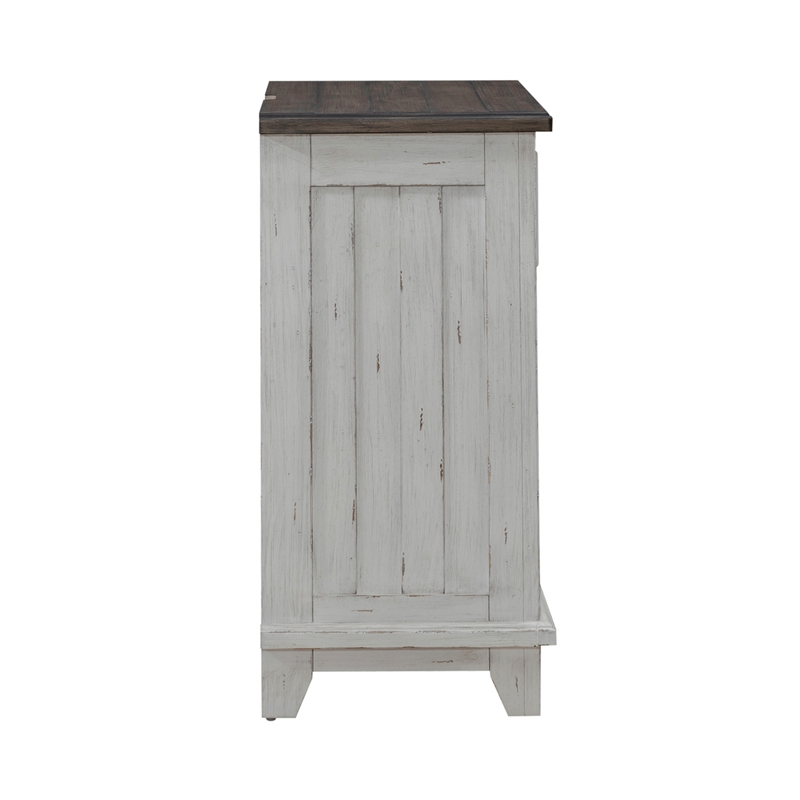 Pemberly Row Bedside Chest with Charging Station in Riverstone White