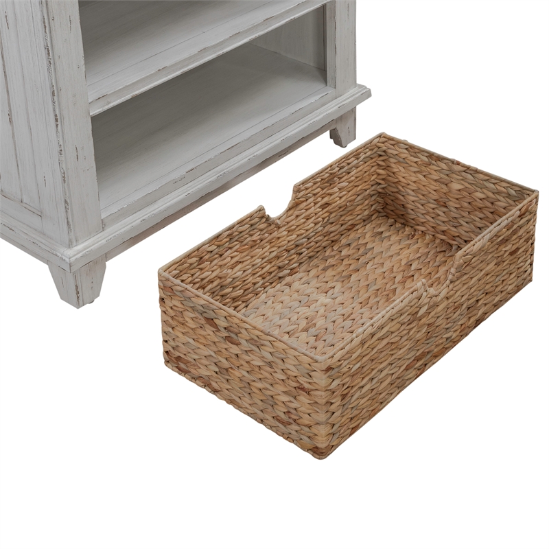 Pemberly Row Bedside Chest with Charging Station in Riverstone White