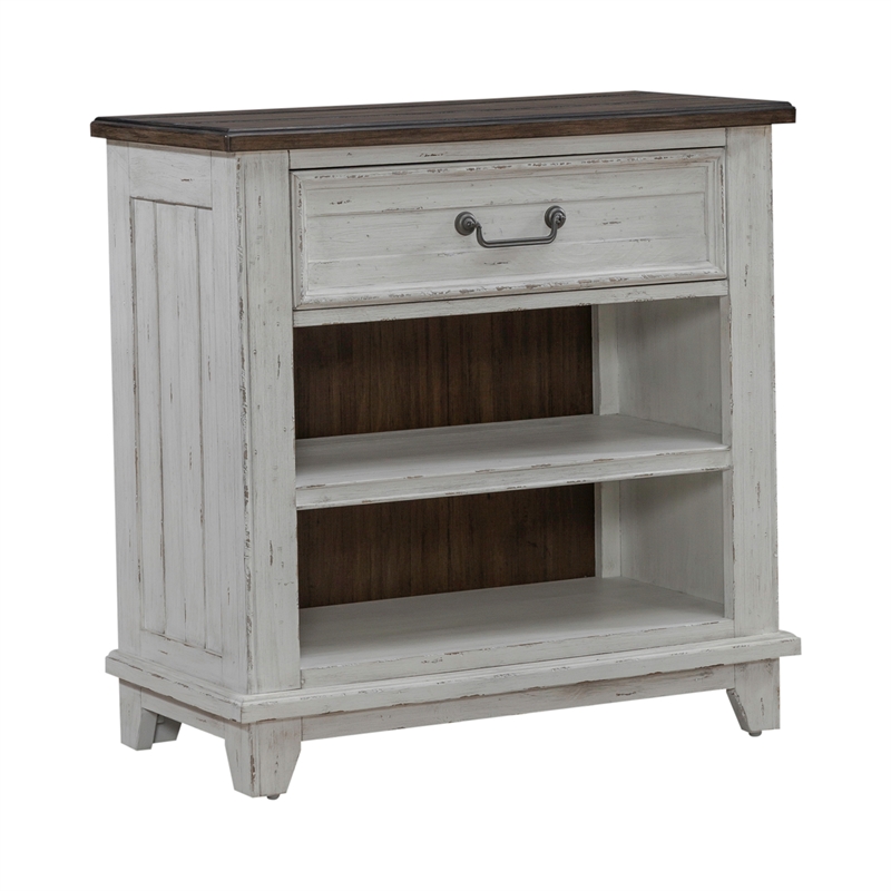 Pemberly Row Bedside Chest with Charging Station in Riverstone White