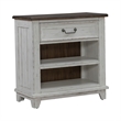 Pemberly Row Bedside Chest with Charging Station in Riverstone White