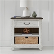 Pemberly Row Bedside Chest with Charging Station in Riverstone White