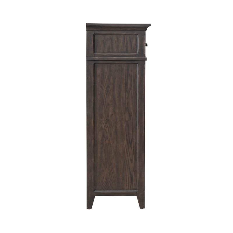 Pemberly Row 5 Drawer Chest with Cedar Lined Drawer in Saddle Brown