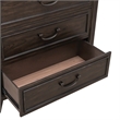 Pemberly Row 5 Drawer Chest with Cedar Lined Drawer in Saddle Brown