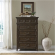 Pemberly Row 5 Drawer Chest with Cedar Lined Drawer in Saddle Brown