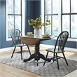Pemberly Row 3 Pc Drop Leaf Dining Set Wood Black Antique Honey Finish