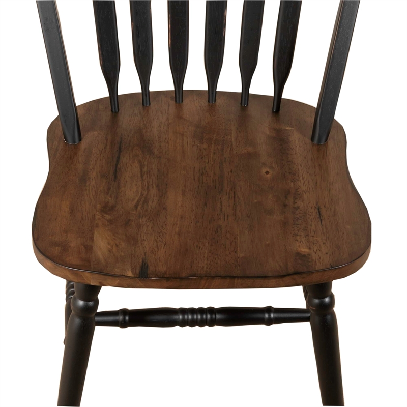 Pemberly Row 3 Pc Drop Leaf Dining Set Wood Black Antique Honey Finish
