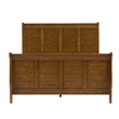Pemberly Row Queen Sleigh Bed with Dresser Mirror and Chest in Medium Brown