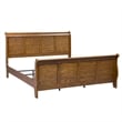 Pemberly Row King Sleigh Bed with Center Slat Support in Medium Brown